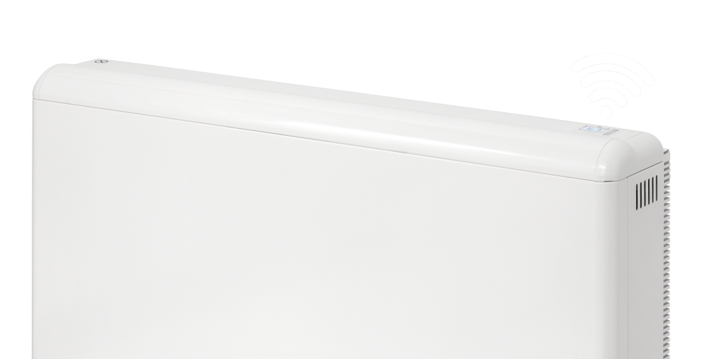 Closeup of ECOHHR PLUS with white wifi symbol above the heater